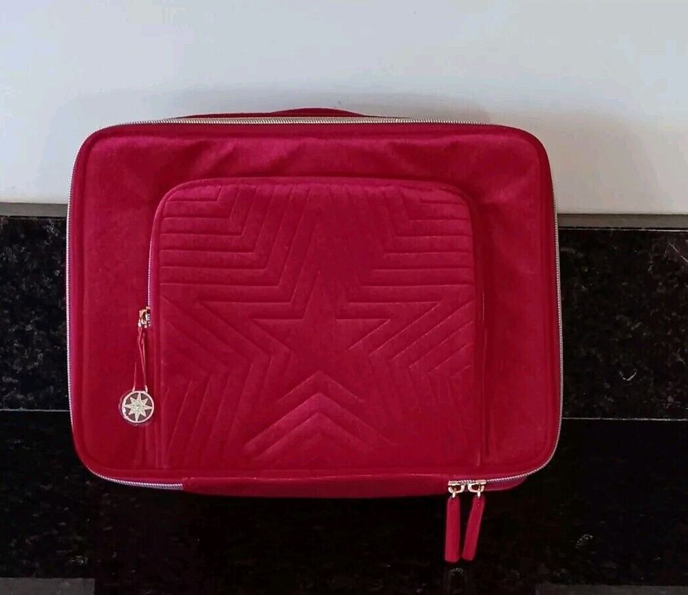 Estee Lauder Cosmetic Case Bag with Handle Limited Edition Red Velour 2023
